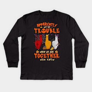 Apparently We're Trouble When We Are Together tshirt  Llama Halloween T-Shirt Kids Long Sleeve T-Shirt